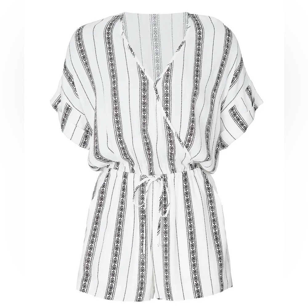 Fifteen Twenty White Striped Romper
